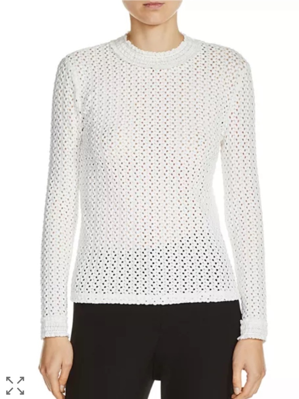 French Maje Limo Sweater Crochet Lace Long Sleeve Top